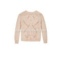 Women's Knitted Cable Pointelle Crew-Neck Chunky Pullover